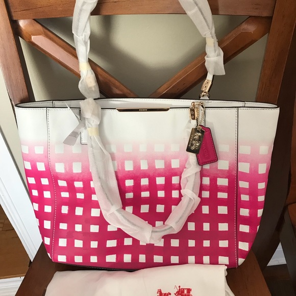 Coach Madison Gingham Leather Tote - Picture 3 of 3